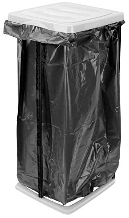 Spetebo Soporte para bolsas de basura, color blanco, 60 litros, ideal para bolsas amarillas