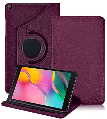 Kemocy Custodia per Samsung Galaxy Tab A 8.0 2019,360 Rotazione Protezione in Pelle PU con Supporto Rotazione 360 Flip Cover per Samsung Galaxy Tab A 8 Pollici 2019 SM-T290/T295/T297 Tablet,Viola