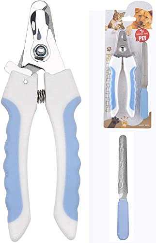 Coupe Ongles Chat Chien,Coupe Griffes pour Chien,avec Verrouillage de Sécurité et Lime à Ongles,Adapté aux Chats,Chiens (Bleu)