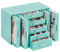 ANWBROAD Schmuckkästchen, groß, grün, Schmuckkästchen und Organizer, Schmuckhalter, Organizer, Schmuck-Aufbewahrungsbox für Damen, alle Ohrringe, Halsketten, Armbänder, Uhren UJJB017Q