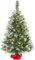 Yaheetech 3ft Artificial Christmas Tree Prelit Frosted Tabletop Mini Snow Flocked Xmas Tree Holiday Decorations for Home/Office 1Pack