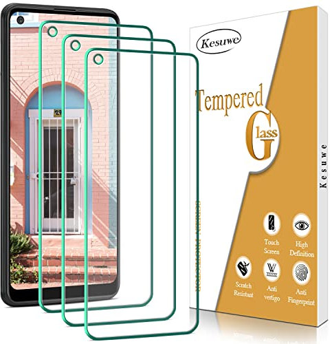 Kesuwe [3 Stück] Schutzfolie für Samsung Galaxy A21s, Anti-Kratzen, Anti-Fingerprint und blasenfrei, 9H Härte Panzer Schutz Glas, HD Displayschutz Folie, Hülle Freundllich