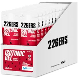 226ERS Isotonic Gel | Gel Isotonique avec 100mg de Caféine 22 g de Cyclodextrine comme Hydrate de Carbone, Sans Dopage, Végétalien et Sans Gluten, Cola - 24 unités