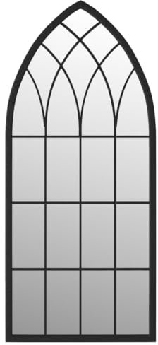 vidaXL Wall Mounted Mirror in Sleek Black - 100x45 cm Rustic Iron-Framed Indoor Decorative Mirror