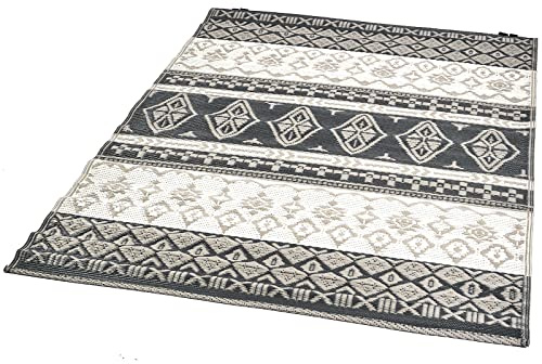 Human Comfort Outdoor Teppich Sapporo Camping Vorzelt Teppich Zelt Boden Balkon XS - 180 x 120 cm, Grau/Dunkelgrau