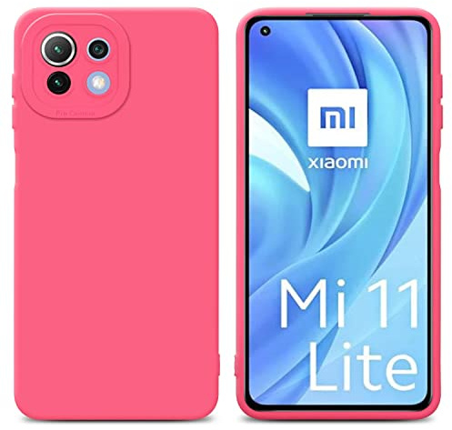 Cadorabo Hülle kompatibel mit Xiaomi Mi 11 LITE (4G 5G) 11 LITE NE Schutzhülle TPU Silikon Case Liquid Design mit Kameraschutz Slim Kratzfest Case Hülle für Xiaomi Mi 11 LITE (4G 5G) 11 LITE NE in Rot