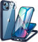 CENHUFO für iPhone 13 Mini Hülle, 360 Grad Schutzhülle mit Eingebautem 9H Panzerglas Displayschutz und Kameraschutz Stoßfest Panzerhülle Bumper Full Cover Case Handyhülle für iPhone 13 Mini - Blau