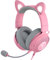 Razer Kraken Kitty V2 Pro - Cuffie RGB Cablate con Orecchie Intercambiabili da Gatto/Orso/Coniglio (Illuminazione Reattiva allo Streaming, Audio Surround 7.1) Quartz Rosa