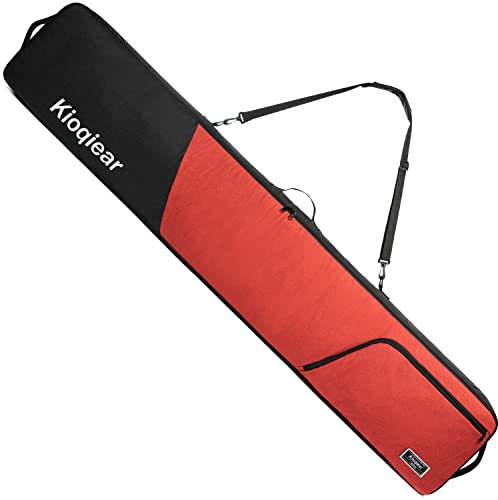 Kioqiear Snowboardtasche, verstärkt, gepolstert, perfekt für Flugreisen für Snowboard, Brille, Handschuhe, Skischuhe, verfügbare Länge in 155 cm, 165 cm (155. Rot)