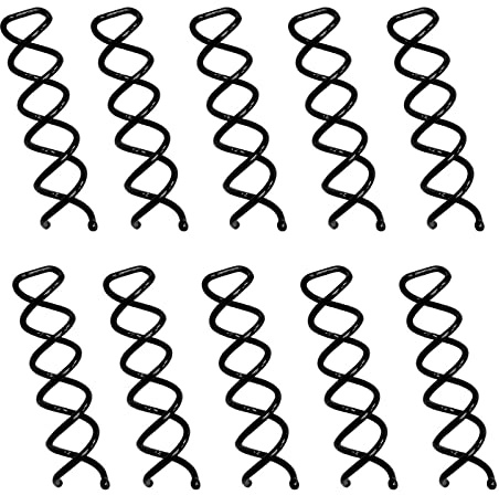 Lot de 20 barrettes à cheveux en spirale en spirale Noir