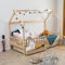WEB2O Lit cabane pour Enfant en Bois Naturel 90x190 cm avec 2 tiroirs