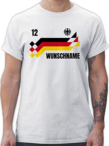 T-Shirt Herren - 2026 Fussball WM Fanartikel - Deutschland Trikot mit Name und Nummer Germany - 5XL - Weiß - Deutschland-t-Shirt em Tshirt 2024 fußball German Shirt Bedruckt fußball-Fanartikel
