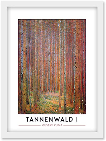 Wee Blue Coo Gustav Klimt Tannenwald I Fir Forest Painting Artwork Framed Wall Art Print A4