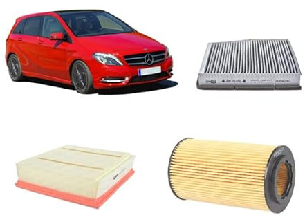 Kit 3 filtri tagliando per Classe B W246 W242 gasolio 1796CC 180CDI 200CDI (2011-2018)