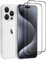 32nd Clear Gel Series - Ultra-Thin Transparent TPU Case Cover With 2 X Tempered Glass Screen Protectors for Apple iPhone 15 Pro (6.1) - Clear