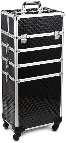 SEVICO Kosmetikkoffer Schminkkoffer Beauty Make-up Case Multikoffer professioneller Make-up Rollkoffer Organizer für die Reise abschließbare Friseurkoffer mit 360° drehbaren Rollen B:35xT:29xH:83 cm
