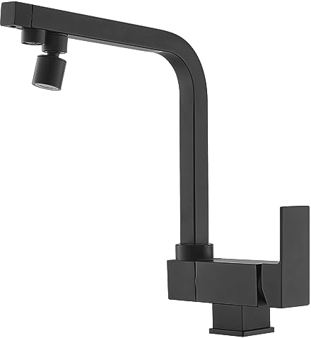 Grifo Cocina Abatible,grifo Cocina Osmosis,grifo De Cocina Tres Vias Osmosis Abatible,Grifo De Fregadero Plegable Giratorio 360°,Grifo Para Fregadero Bajo Ventana,material De Latón (Negro)