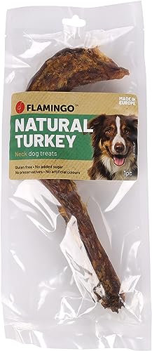 Flamingo Leckerli Hund – Natur Putenhals – 110g – glutenfrei – ohne Zucker – schmackhafter Kauartikel