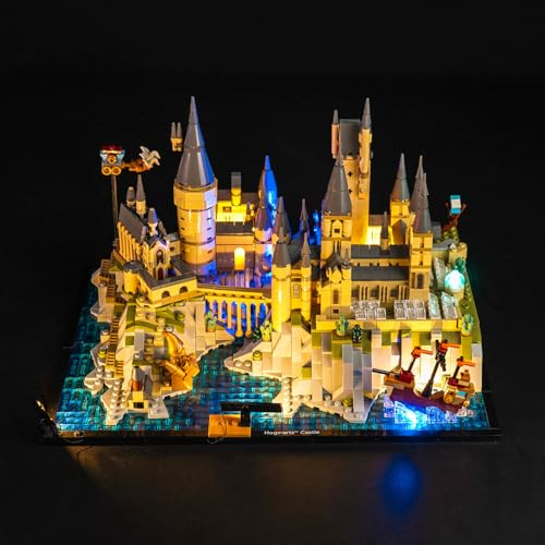 LocoLee Licht Kompatibel mit Lego Schloss Hogwarts mit Schlossgelände, Led Beleuchtungs Set Kompatibel mit 76419 Hogwarts Castle - Nur Lichter Set, Kein Modell (Classic Version)