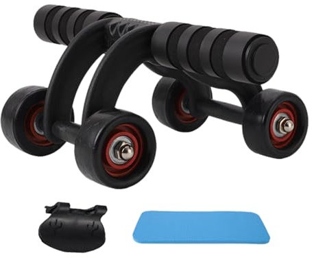 Bauchtrainingsroller, Vierrad-Roller mit automatischem Rückprall, Fitnessgeräte für Zuhause, Geschäftsreisen, Arbeit, Reisen, Campus, Fitnessstudio