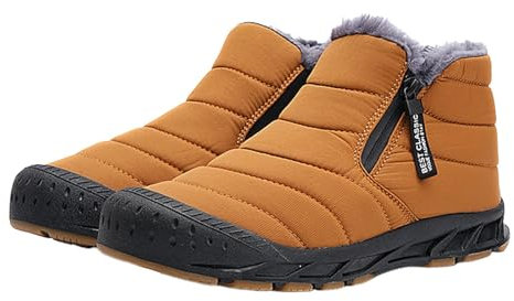 Chanpning Barfußschuhe Damen Unisex Zehenschuhe Gefüttert Schneestiefel 2024 Barfußschuhe Barefoot Winterschuhe Bequemer Stiefel Wärme Lederschuhe Für Sport Hiking Trekking Wanderstiefel