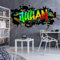 tjapalo® vz78 stickers muraux personnalisé sticker grafitti 3D sticker mural chambre garcon mur autocollant personnalisé stickers muraux enfants Sticker mural enfant garcon autocollant tag (50x24cm)