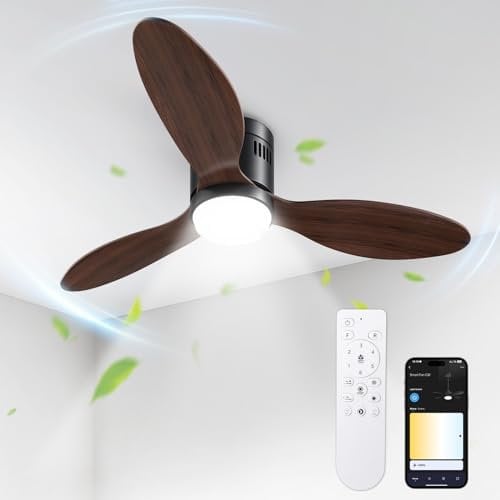 BLITZWILL Deckenventilator mit Beleuchtung, Ø132cm App Steuerung & Fernbedienung Deckenventilatoren mit Licht LED, 6 Geschwindigkeiten, 3 Farben Dimmbar, Leise DC-Motor, Sommer-Winterbetrieb, Timer