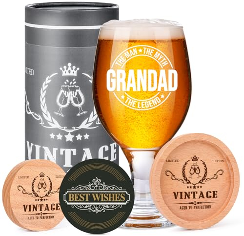 Personalisierte Geschenke für Opa: Bierglas Mit Gravur 'Ruhestand' - Geschenk zum Vatertag oder Geburtstag