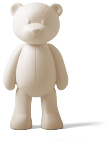 NENBOLEC Bär Dekor Figuren Modern Skulptur Arts Tier Statue Geschenk Polyresin Weiß 30cm