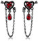 Gotik-Ohrringe Sterlingsilber Pfeil schwarzes Herz Ohrstecker Gothic-Schmuck Geschenke für Frauen