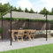 KOIECETA Pergola Pavillon mit Schiebedach UV-beständig Überdachung Vordach für Garten Terrasse Gartenpavillon Pergola mit Sonnnenschutz (589x292x230 cm-Creme)