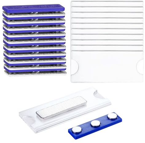 JurciCat Placas identificativas imantados 10 PCS Identificadores personales imantados Con imán de 3 puntas Simplemente inserte y pegue las etiquetas con nombre en el imán para ropa