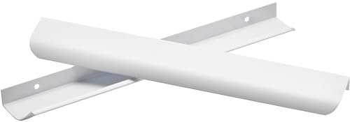 SYZOW 6 Stück 300mm Weiß Möbelgriffe Schrankgriffe Aluminium,Modernes Küchengriffe Geschwungener Türgriff Verdeckter Schubladengriff Griffe
