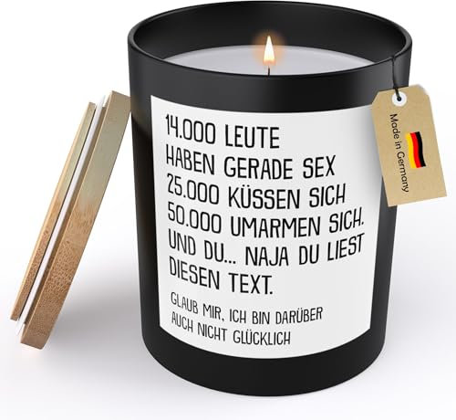 22Feels Lustige Spruchkerze Frauen Sojawachs Kerze im Glas Handgemacht mit Spruch Humor Frech Candle Duft Deko Vegan Nachhaltig Nachhaltig - ZITRUS