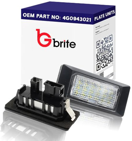 GBrite - 18 SMD LED WHITE NUMBER PLATE UNITS CANBUS ERROR FREE COMPATIBLE WITH AUDI A1 A3 8V A4 B8 A4 B9