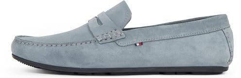 Tommy Hilfiger Mocassins Homme en Daim, Gris (Overcast Grey), 40