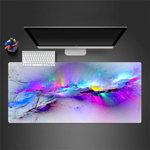 ZUNNNANN Alfombrilla de Ratón Gaming 900x400x3mm Alfombrilla para Ratón XXL Acuarela Abstracta Alfombrilla Escritorio Grande Antideslizante Mejora Precisión y Velocidad para Jugadores de PC, Oficina