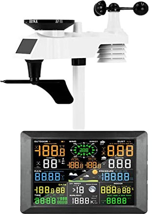 MRKU Weather station WiFi indoor outdoor multifunction humidity pressure anemometer wind rain gauge sensor