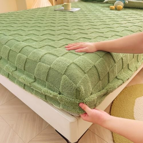 JIANINGHOME Spannbettlaken Plüsch 48x74cm,Winter Thermo Fleece Spannbettlaken, Spannbetttuch in vielen Farben und Größen Bettlaken
