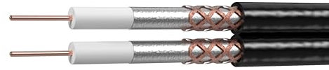 Labgear RG6 Doppel-Koaxialkabel, 125 m, Trommel, schwarz, Schrotflintenkabel, Doppelleiter, Low-Los, gaseingespritzter Schaumstoff-Dielektrikum, geflochtene und Folienabschirmung, langlebiger