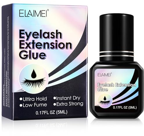 False Eyelash Glue - Strong Hold False Lashes Glue Waterproof - Individual Lash Glue for DIY eyelash extension glue Black Lash Bond - Eyelash Glue Super Strong Hold, 24 Hours Long-Lasting Fast Drying
