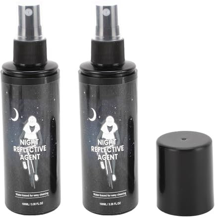Brrnoo 2 Piezas de Pintura en Aerosol Reflectante, Pintura Blanca Reflectante de Larga Duración para Ropa, Andar en Bicicleta de Noche, 100 Ml X 2 Pintura en Aerosol Orgánica que Brilla