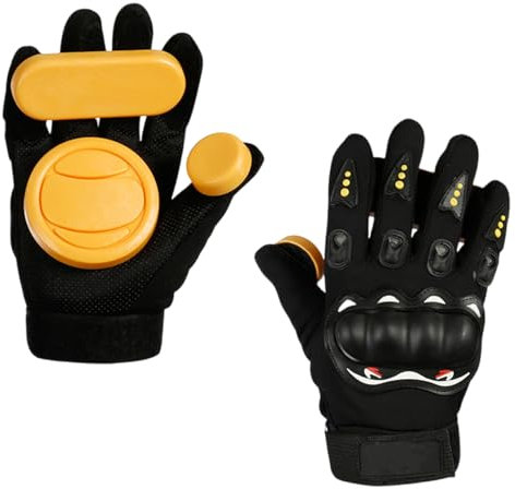Aurgiarme Downhill Gleithandschuhe mit Slider Pucks Longboards Hand Palm Slide Handschuhe für Skateboarding, Rollschuhlaufen, Gleiten