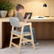 Hochstuhl aus Holz, verstellbar, aus hochwertigem Buchenholz, 1-12 Jahre bis 90 kg –Hochstuhl, höhenverstellbarer Holzhochstuhl für kinder von 2 bis 12 Jahren (48 * 46 * 78cm - Grau)