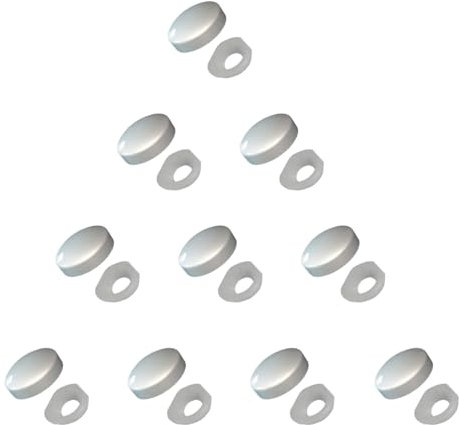 Lot de 10 cache-vis blancs en plastique de 15 mm pour vis de fixation 6 g et 8 g, compatibles avec les vis de 3,5 à 4 mm