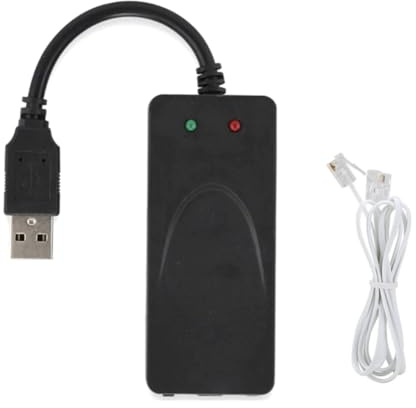 Sctecoau Faxmodem, USB2.0 56K Externer Modemtreiber, Stecker und Spiel-USB-Modem, Standard und Erweitert Gemäß Anleitung (Dual-Port)