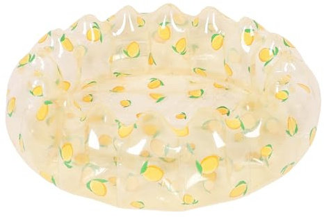Aufblasbarer Pool für Kleinkinder, Kleine Tragbare Faltbare Ballspielgrube mit Verdicktem PVC -Material, für Schwimmpartys Im Innenbereich Im Freien Im Hinterhof Strandspiel, (Transparente Zitrone)