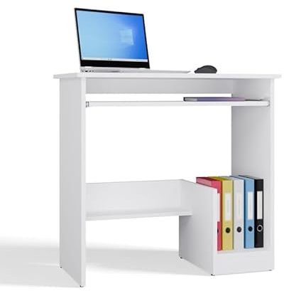 BDW Escritorio para ordenador con bandeja para teclado, 80 x 40 x 75 cm, modelo rosa, escritorio perfecto para oficina, estudio, hogar