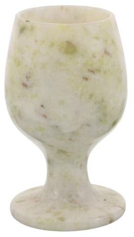 NUOBESTY Calice Médiéval en Jade Bleu Lantian 52X85 MM Gobelet Vintage à Vin Rétro Coupe Rituelle Décorative pour Cérémonie et Fête Gobelet à Boire en Pierre Naturelle Style Royal