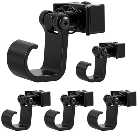 Peviasot Airlineschiene Fitting Ring 10 Stück, Schwarz Airlineschiene Zubehör aus Aluminium Eloxiert, 360° drehbar, 45 kg Tragkraft, Einfachendbeschlag für Zurrschiene, Wohnmobil Anhänger Transport